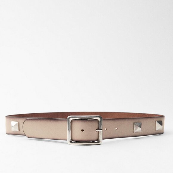 Zara Studded Leather Belt